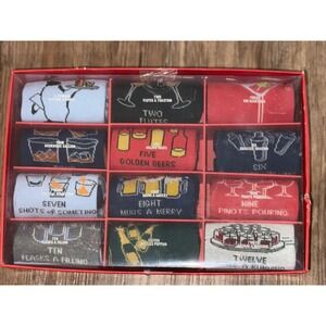 Penguin TWELVE DAZE OF SOXMAS 12 Pack Christmas Socks Alcohol Beer Days NIB